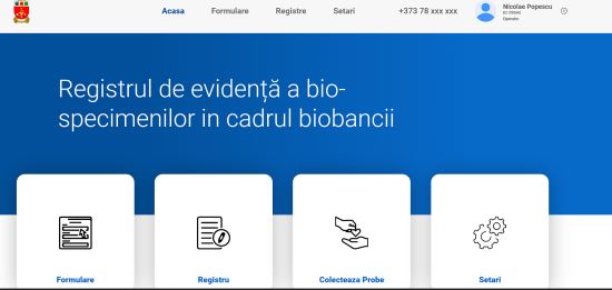 Registrul de evidență al biospecimenilor în cadrul Biobăncii